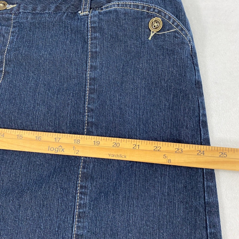 Cato Jean Skirt Women 20W Dark Wash Denim A-Line Stretch Modest Knee Length - Picture 9 of 10